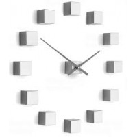 Dizajnové nástenné nalepovacie hodiny Future Time FT3000SI Cubic silver